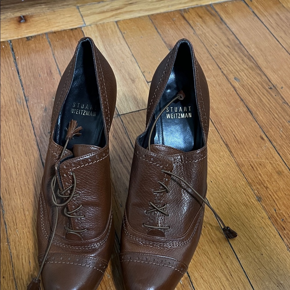 Stuart Weitzman Dark Brown Leather Heels Size 8